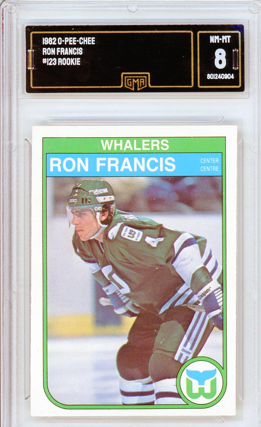 1982 O-Pee-Chee Ron Francis #123 Graded Rookie Card GMA 8