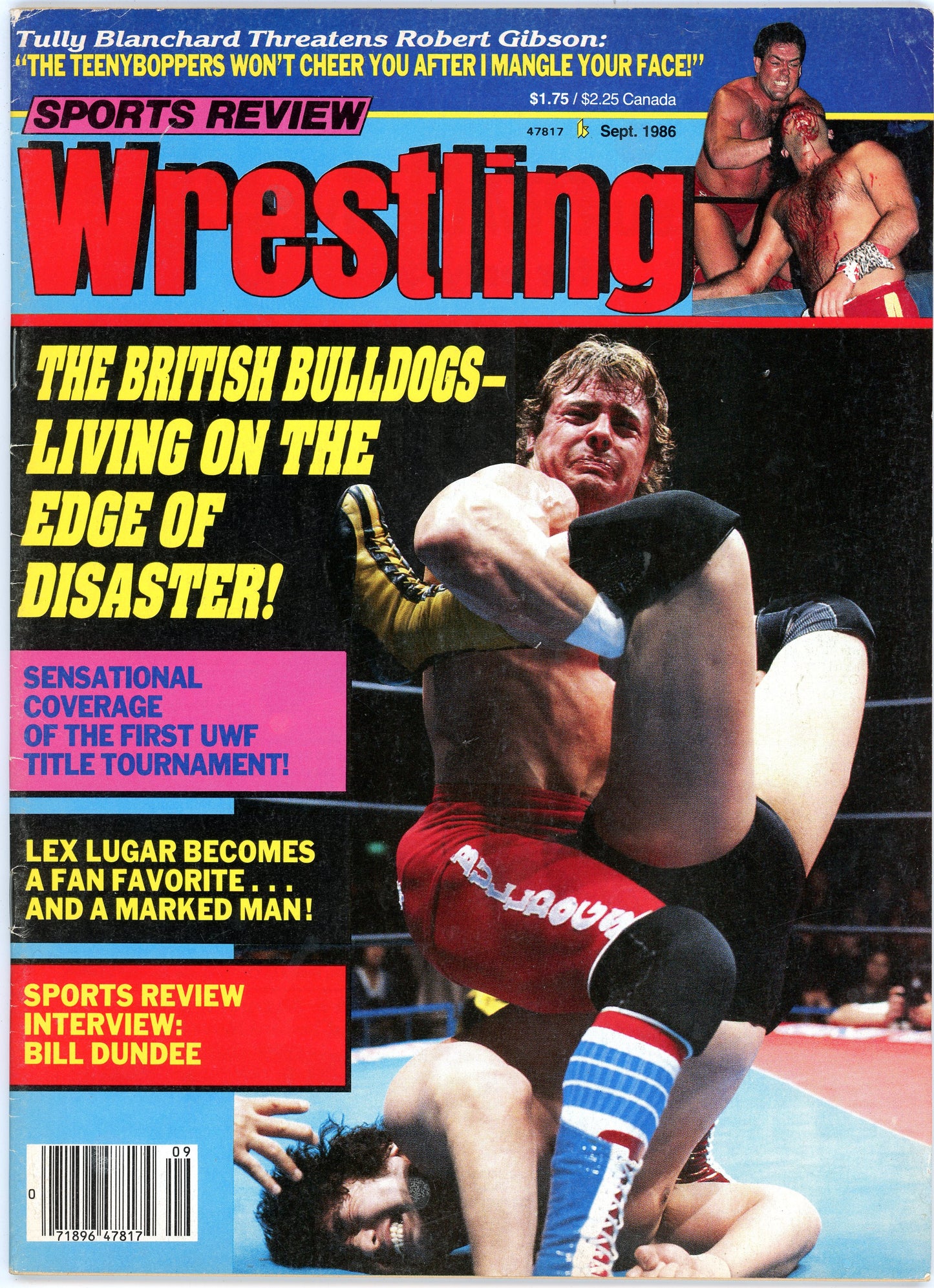 Sports Review Wrestling Vintage Magazine (September, 1986) British Bulldogs