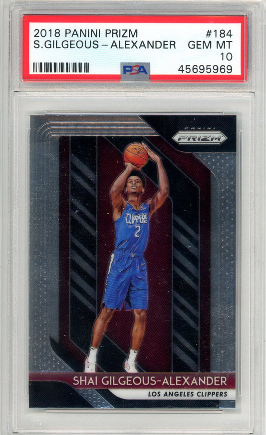 2018 Panini Prizm Shai Gilgeous-Alexander Graded Card #184 PSA 10