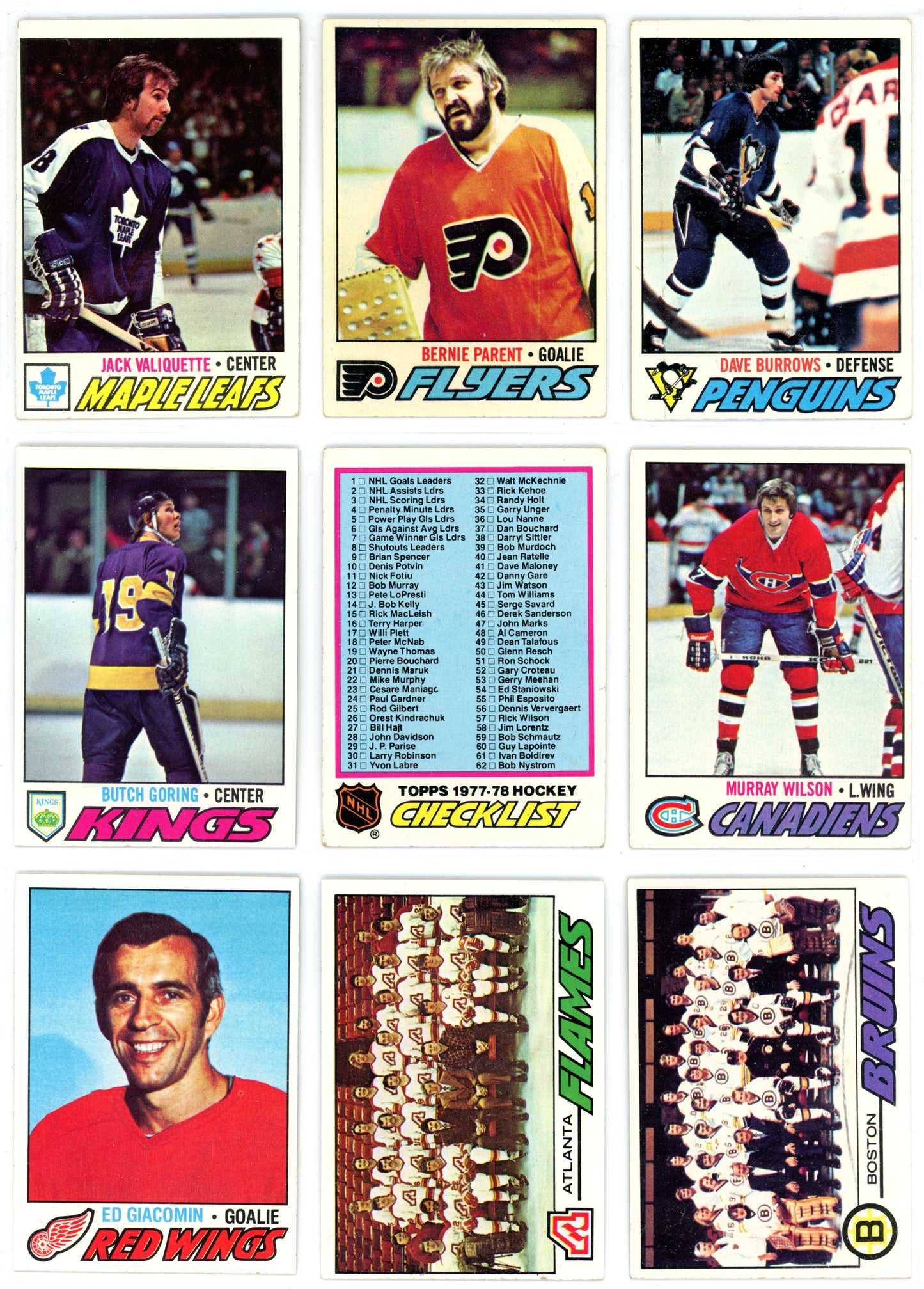 1977/78 Topps NHL Hockey Complete Set (264 Cards)