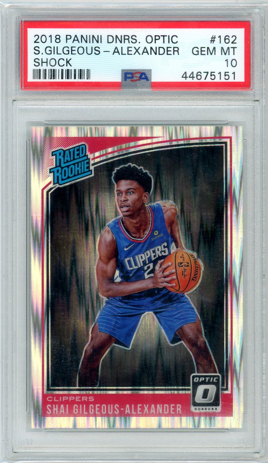 2018 Panini Donruss Shai Gilgeous-Alexander Graded Rookie Card #162 PSA 10