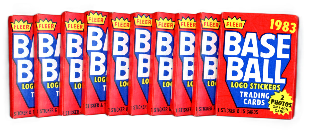 1983 Fleer MLB Baseball Card Unopened Wax Pack Lot (Lot of 10) Possible Gwynn, Sandberg Rookies