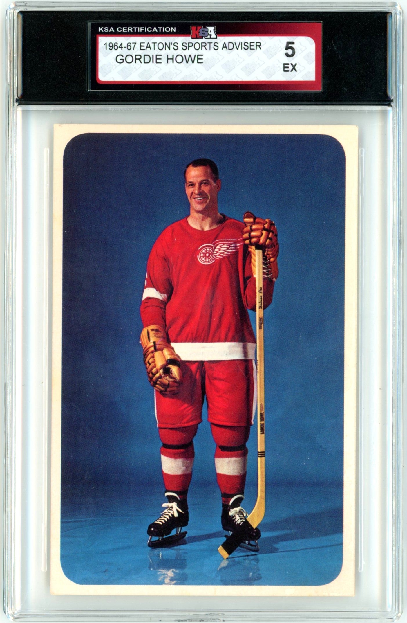 1964-67 Eaton's Sports Adviser Gordie Howe Graded Hockey Card KSA 5