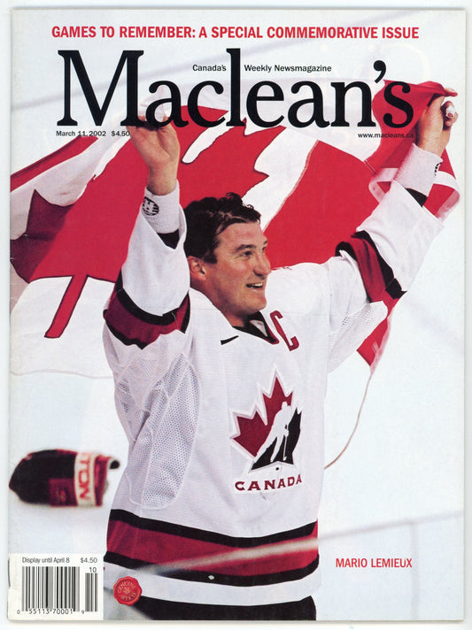 Maclean's Weekly Vintage Newsmagazine (March 11, 2002) Mario Lemieux Cover
