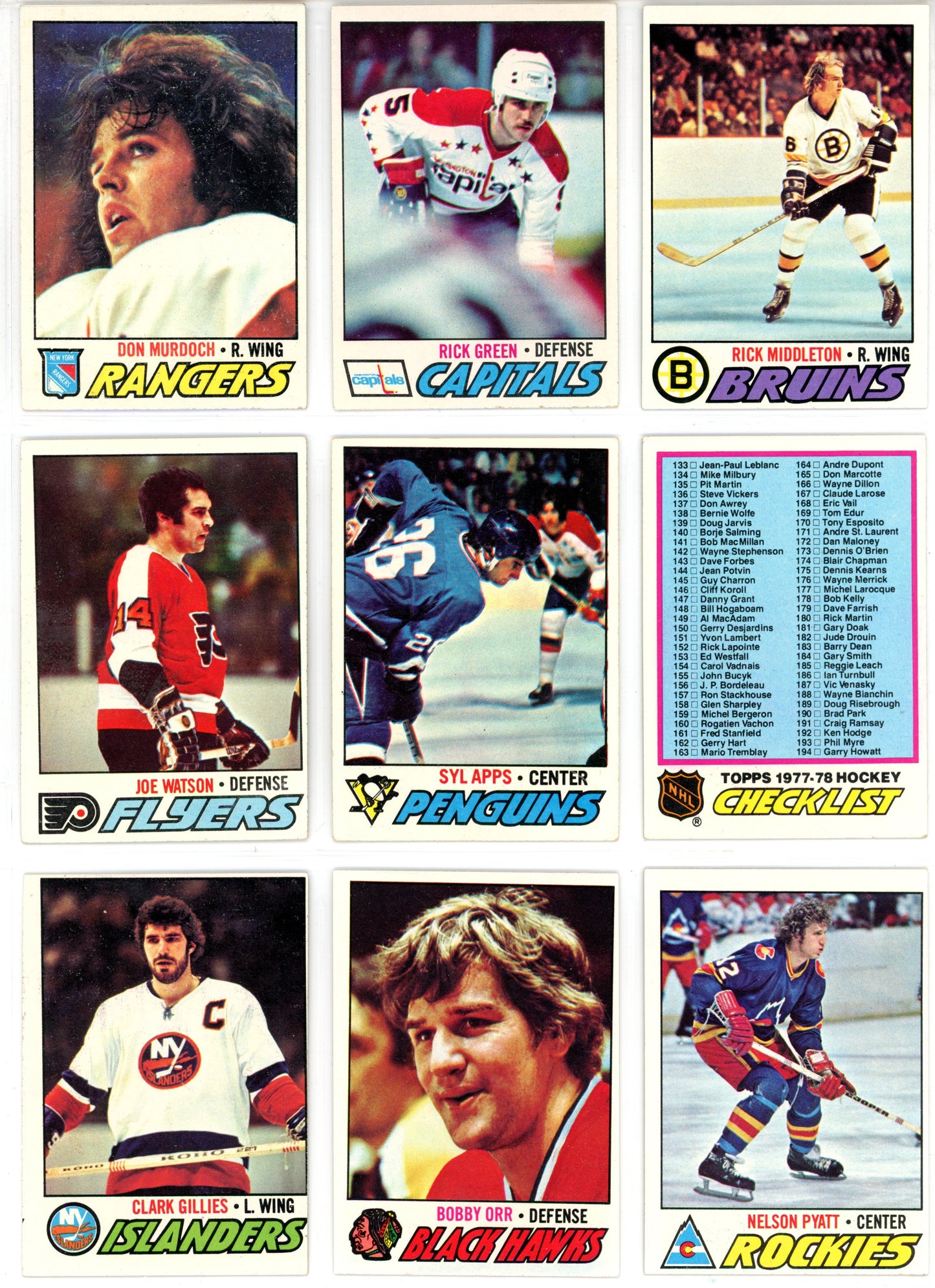 1977/78 Topps NHL Hockey Complete Set (264 Cards)