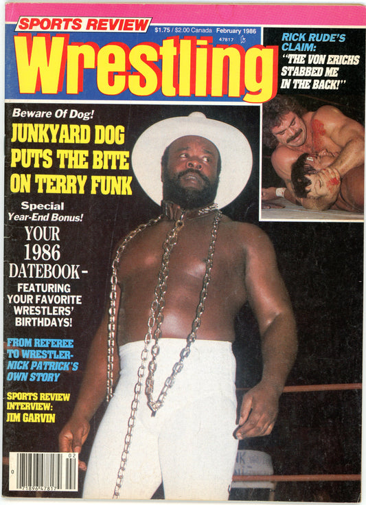 Sports Review Wrestling Vintage Magazine (February, 1986) Junkyard Dog