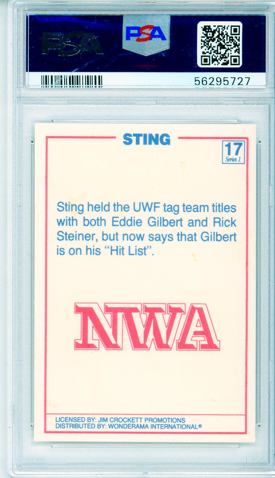 1988 NWA Superstars Sting Graded Wrestling Card PSA 6