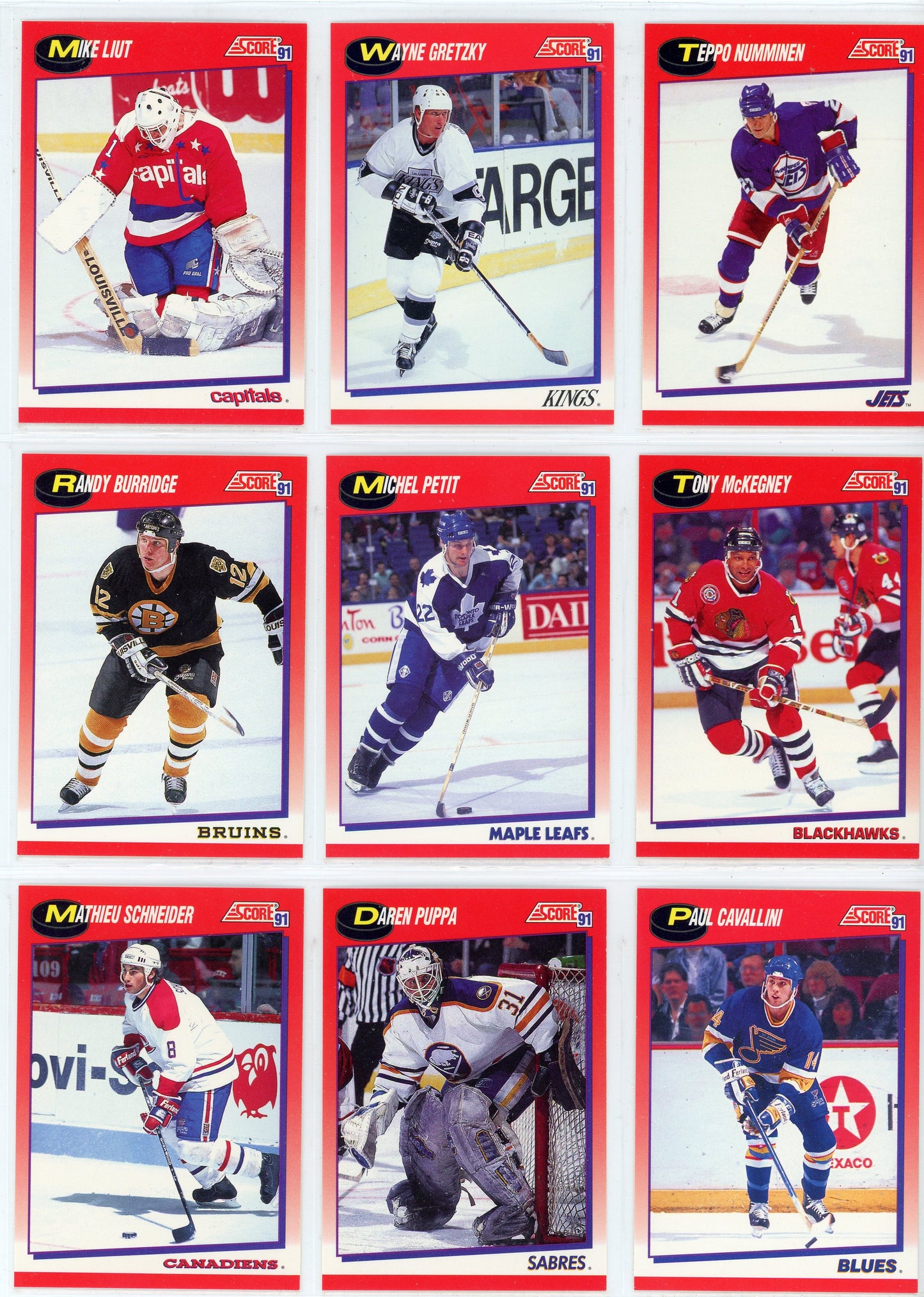 1991/92 Score Canadian Bilingual NHL Hockey Card Series 1 Set (330 Cards)