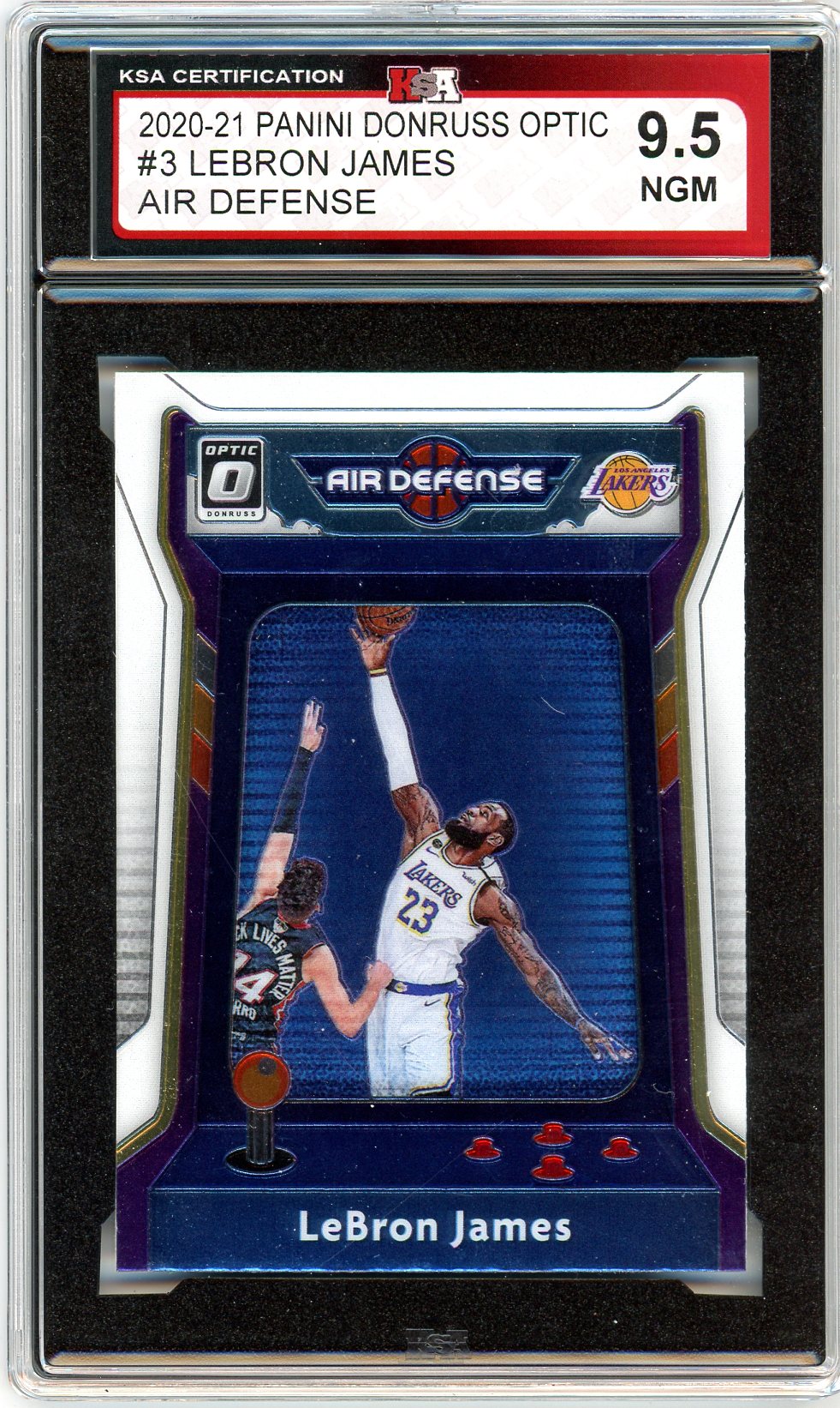 2020/21 Panini Donruss Optic LeBron James Air Defense Graded Card #3 KSA 9.5