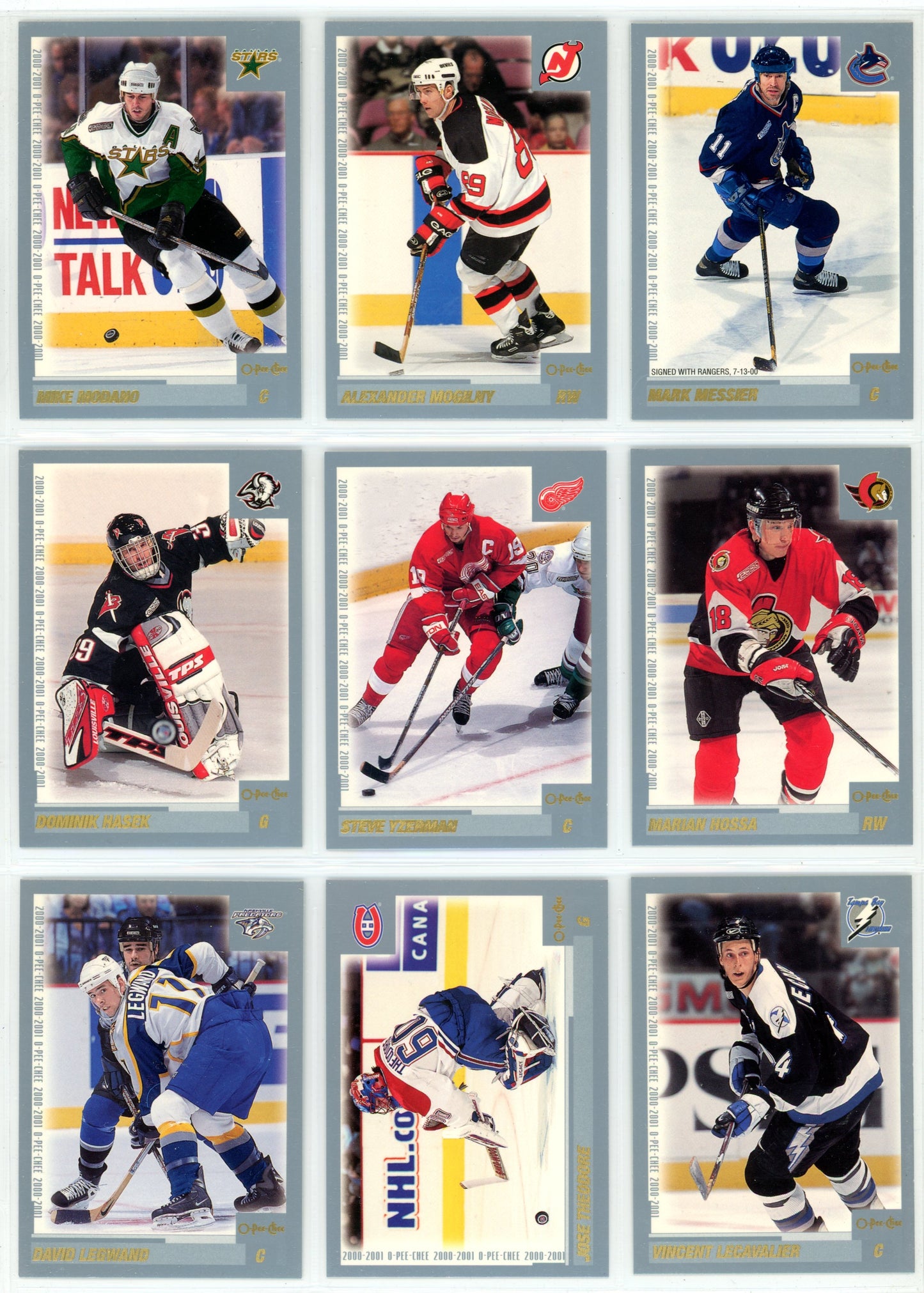 2000/01 OPC O-Pee-Chee NHL Hockey Complete Set (330 Cards) + Oversize Inserts (10 Cards)