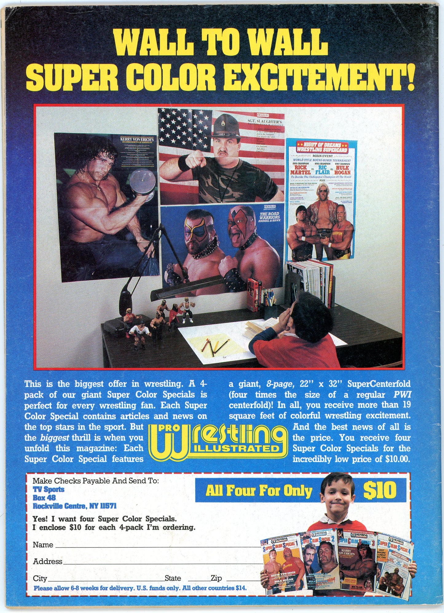 Sports Review Wrestling Vintage Magazine (April, 1986) Rick Martel vs. Stan Hansen