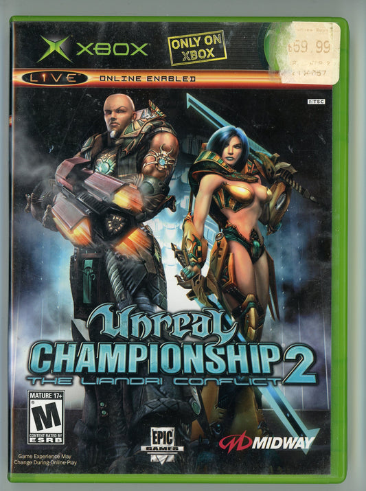 2005 Epic Games Unreal Championship 2: The Liandri Conflict Xbox Video Game Disc In Box