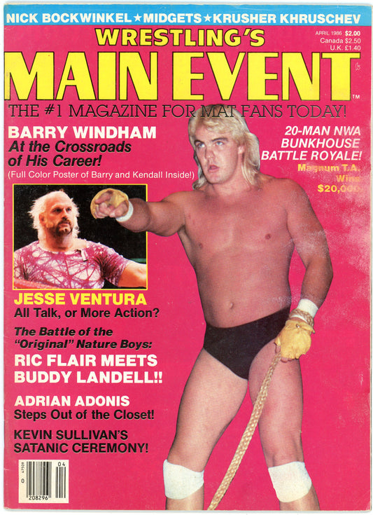 Wrestling's Main Event Vintage Magazine (April, 1986) Barry Windham