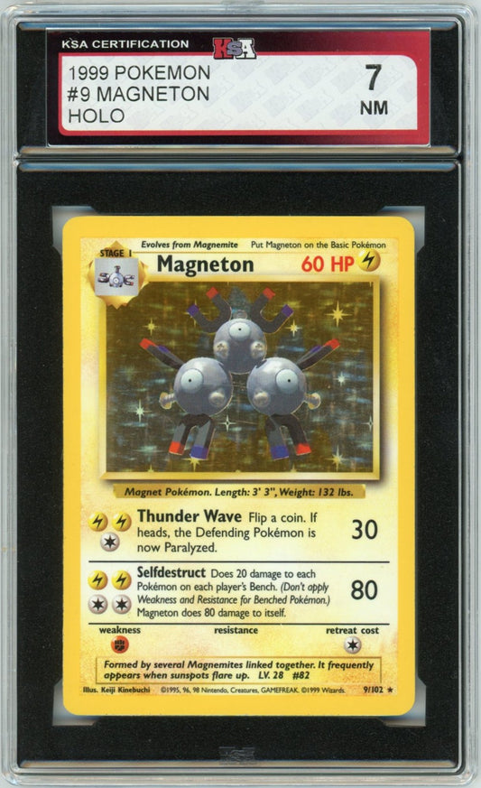 1999 Pokemon Magneton Holographic Graded Card #9 KSA 7