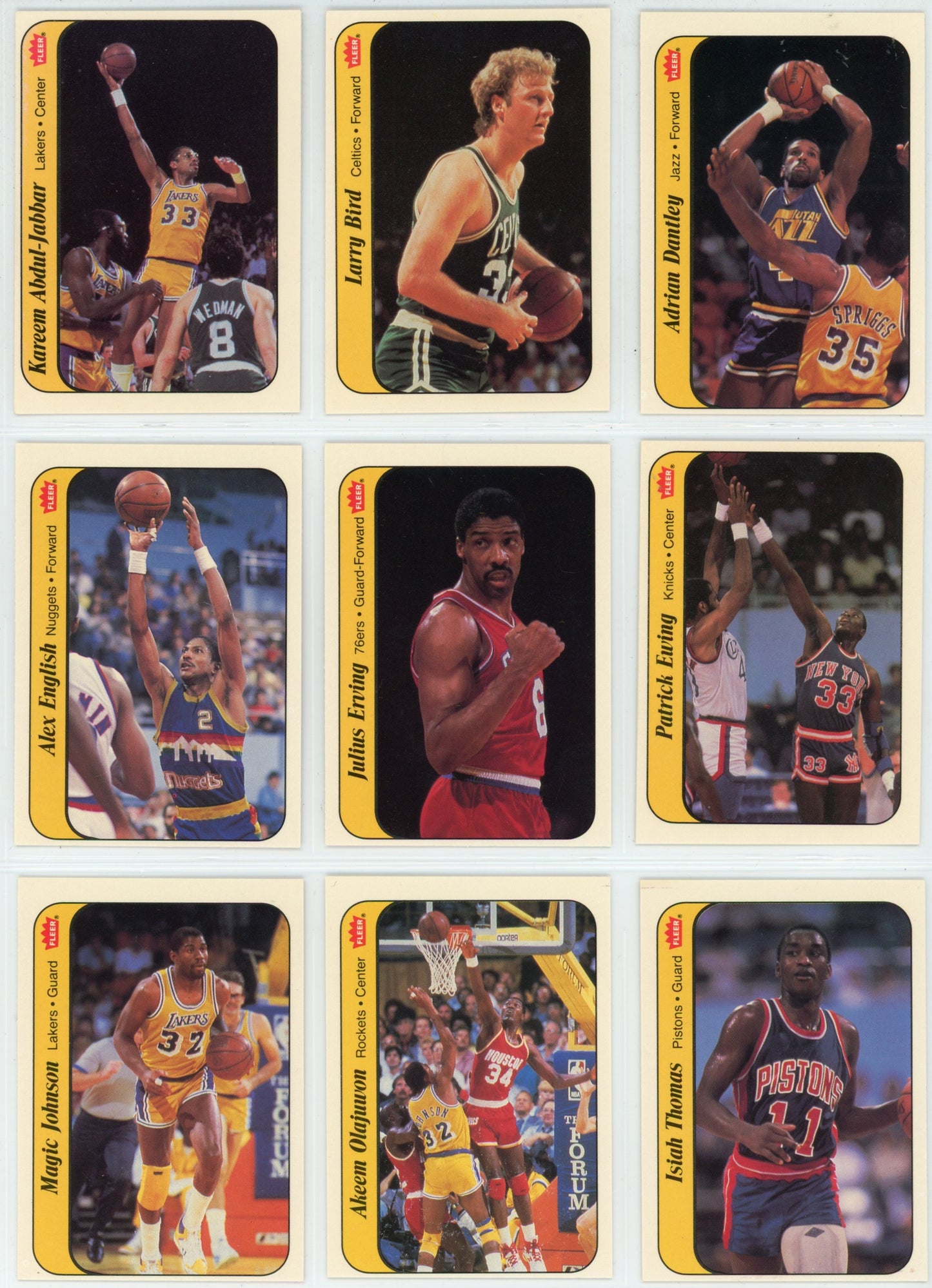1986/97 Fleer NBA Basketball Complete Set (132 Cards) Michael Jordan Rookie BGS 7 + Stickers