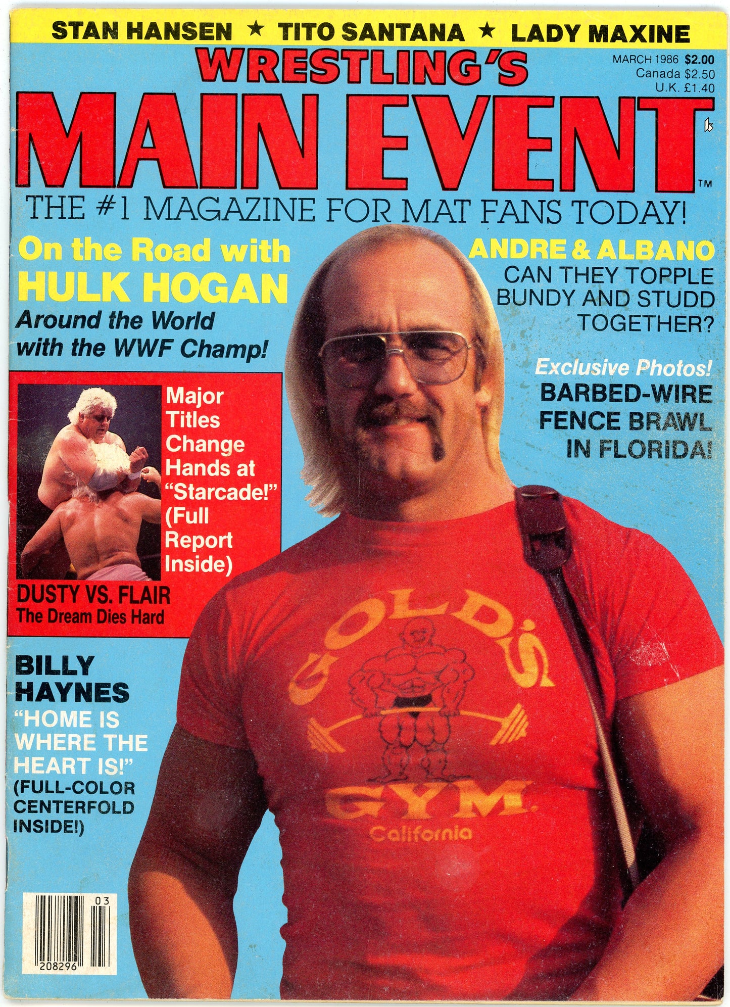 Wrestling's Main Event Vintage Magazine (March, 1986) Hulk Hogan