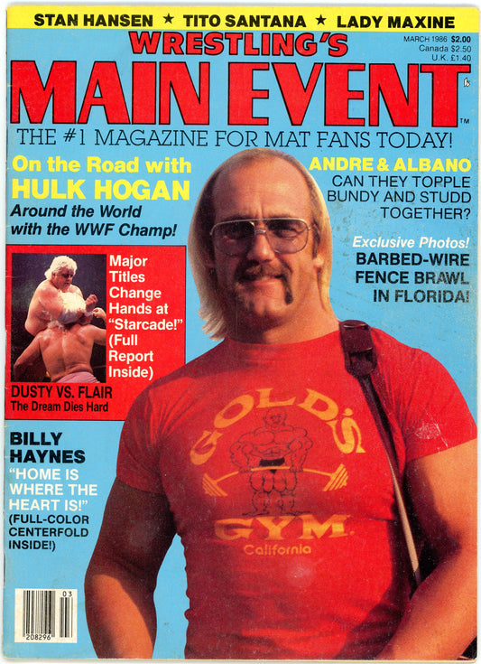 Wrestling's Main Event Vintage Magazine (March, 1986) Hulk Hogan