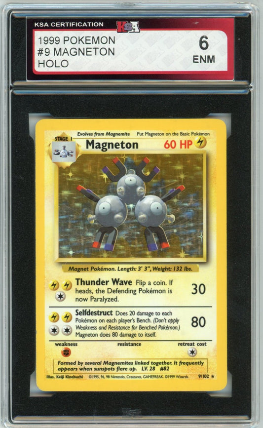 1999 Pokemon Magneton Holographic Graded Card #9 KSA 6