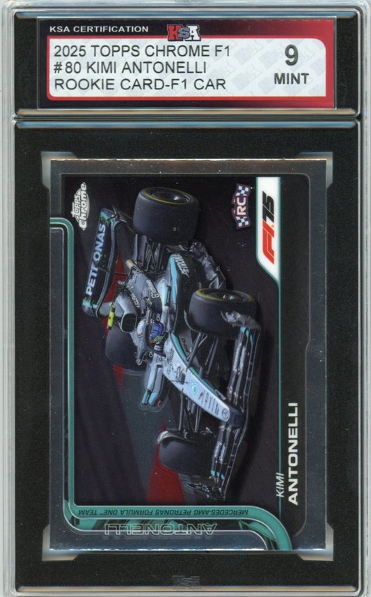2025 Topps Chrome Formula 1 Kimi Antonelli F1 Car Graded Rookie Card KSA 9