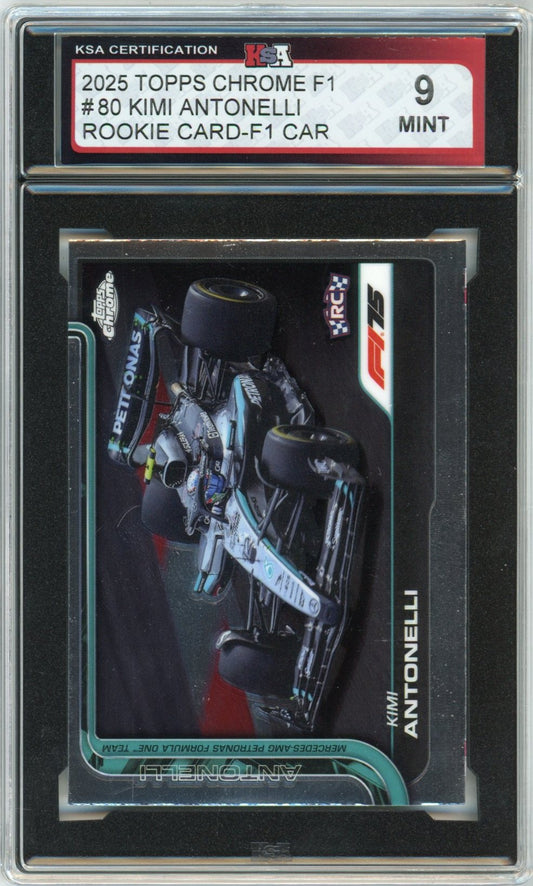2025 Topps Chrome F1 Formula 1 Kimi Antonelli Car Graded Rookie Card KSA 9