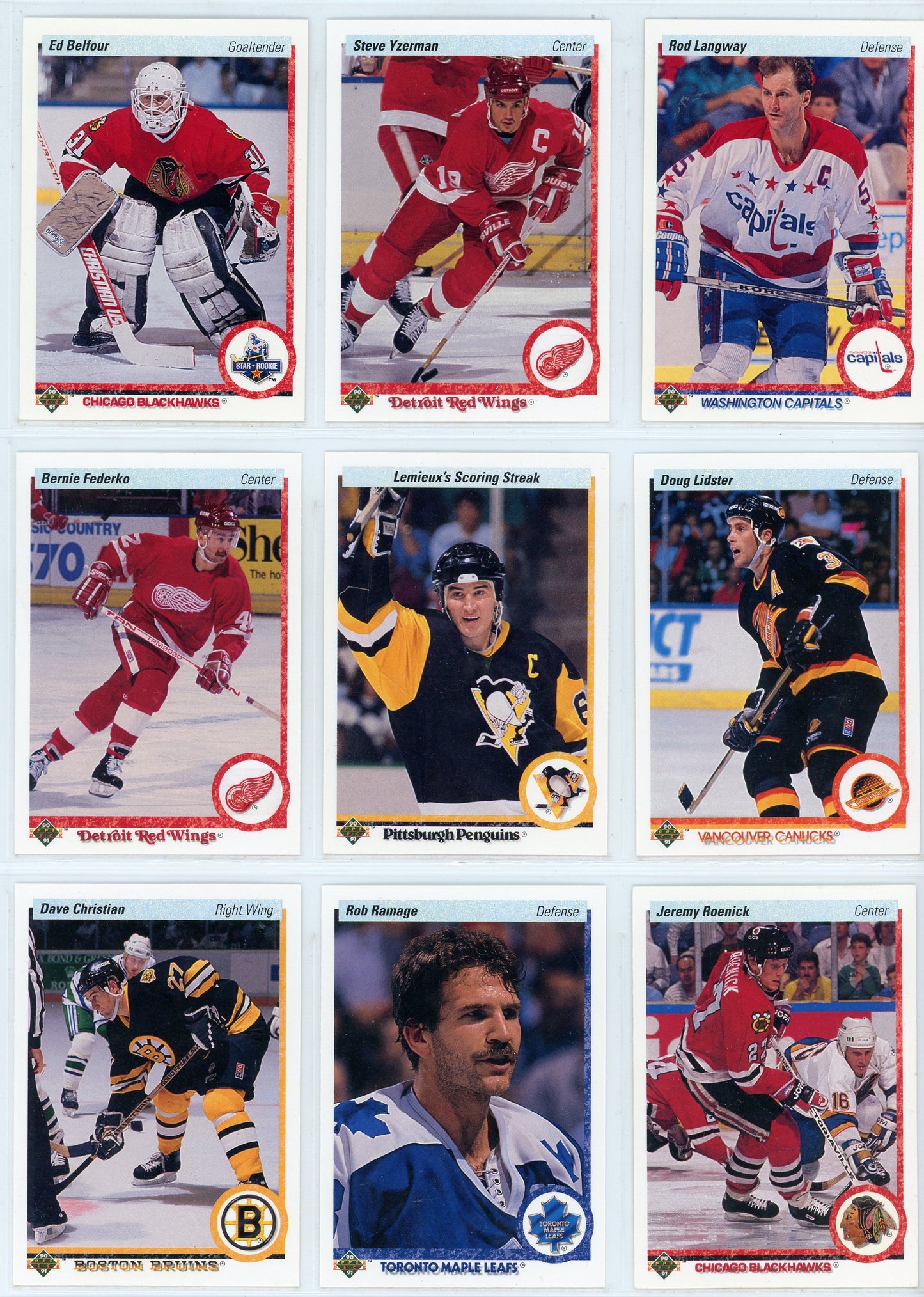 1990/91 Upper Deck NHL Hockey Card Low Series Set (400 Cards)
