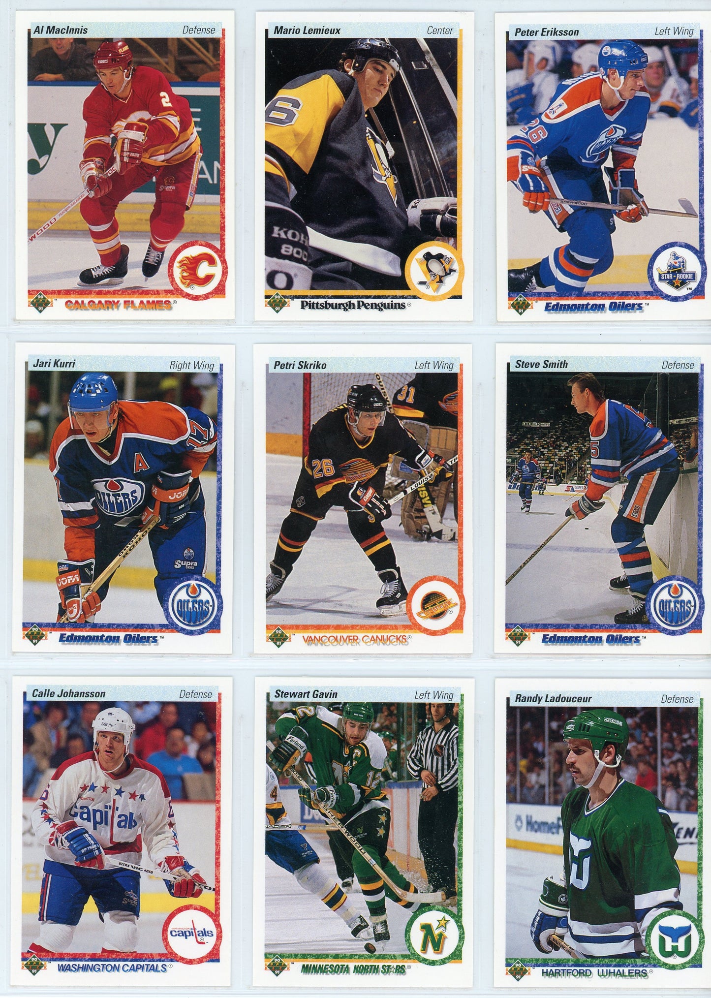 1990/91 Upper Deck NHL Hockey Card Low Series Set (400 Cards)