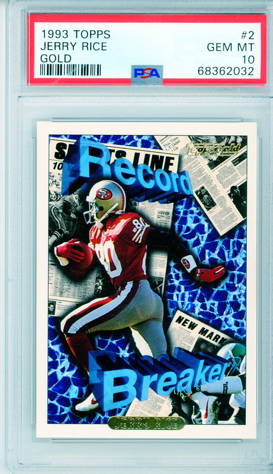 1993 Topps Jerry Rice Gold Graded Football Card PSA 10