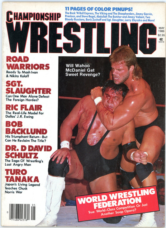 Championship Wrestling Vintage Magazine (May, 1986) Wahoo McDaniel