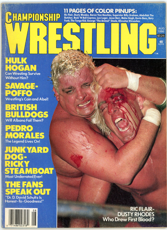 Championship Wrestling Vintage Magazine (August, 1986) Ric Flair, Dusty Rhodes