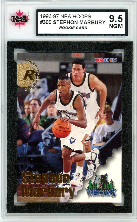 1996/97 NBA Hoops Stephon Marbury Graded Rookie Card KSA 9.5