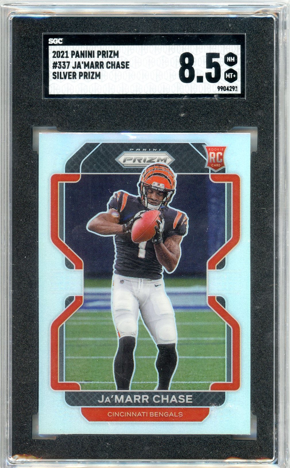 2021 Panini Silver Prizm Ja'Marr Chase Graded Rookie Card #337 SGC 8.5