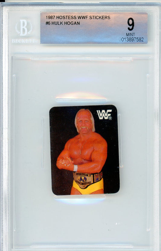 1987 Hostess WWF Stickers Hulk Hogan Graded Wrestling Card BGS 9