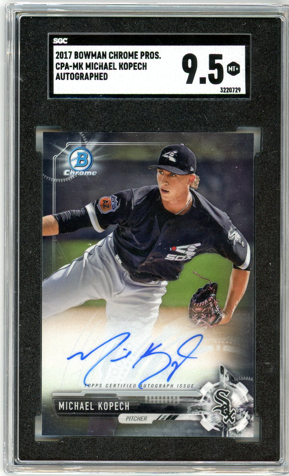 2017 Bowman Chrome Prospects Michael Kopech Graded Autograph Card SGC 9.5