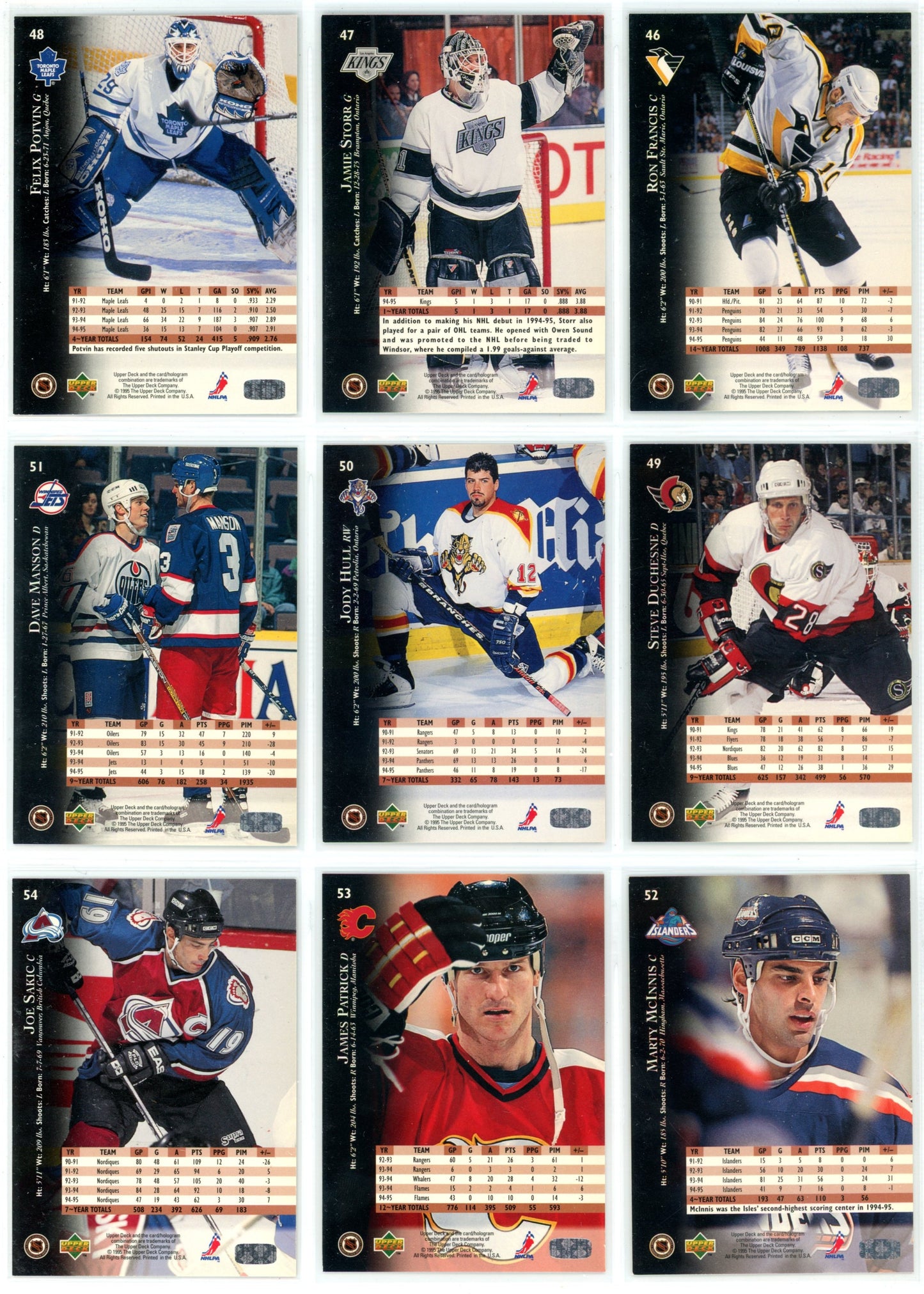 1995/96 Upper Deck Electric Ice Hockey Card Complete Set (570 Cards) Rare!