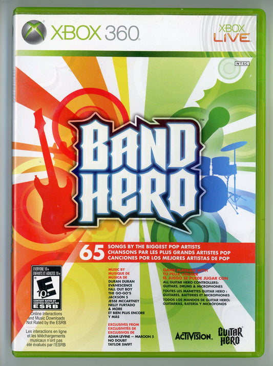 2009 Band Hero Xbox 360 Video Game Disc Set In Box