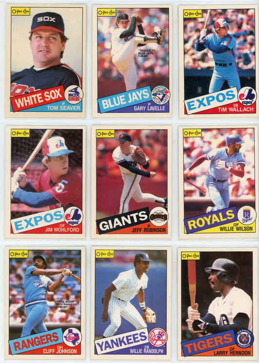 1985 OPC O-Pee-Chee MLB Baseball Card Complete Set (396 Cards) Near Mint!