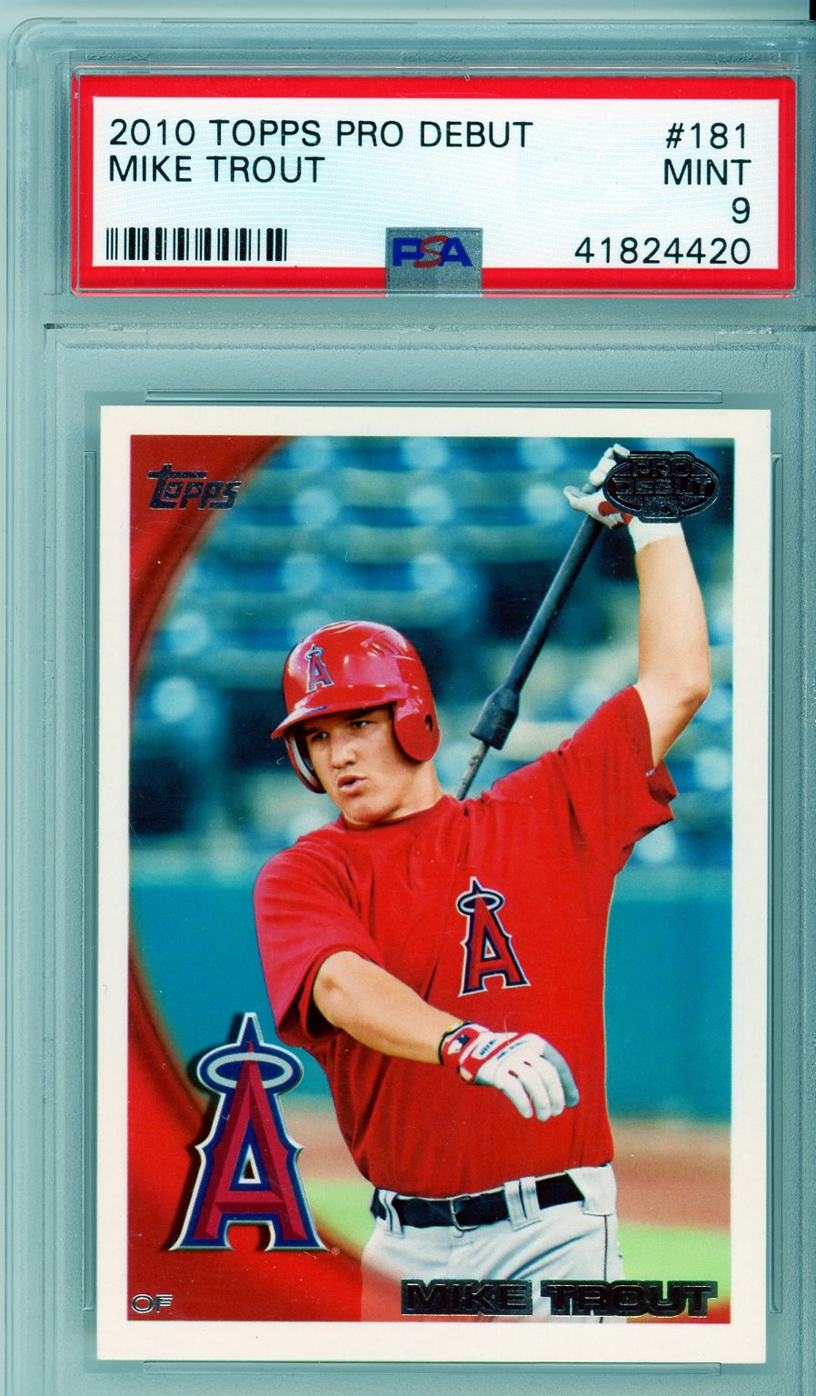 2010 Topps Pro Debut Mike Trout Graded Baseball Card PSA 9