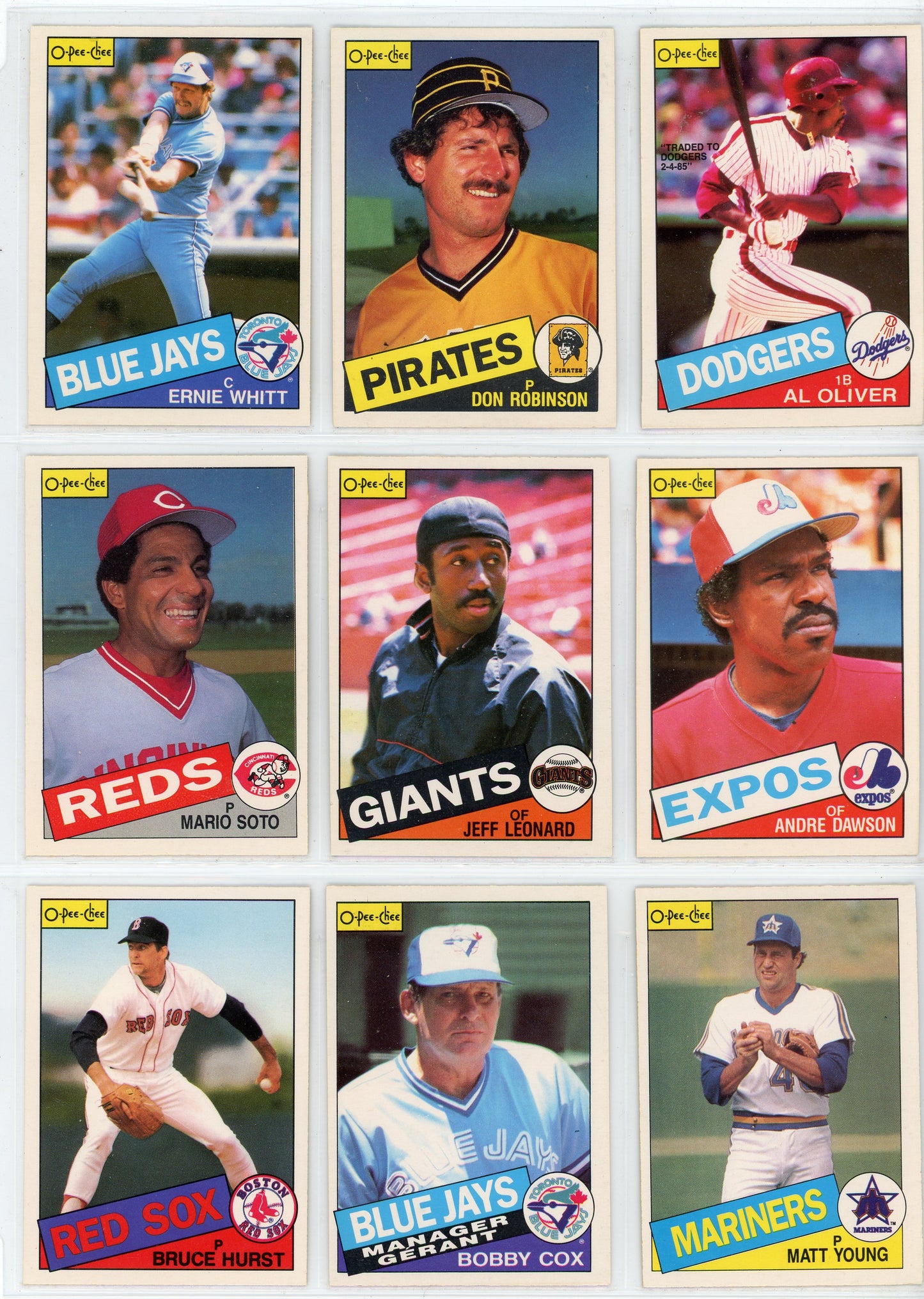 1985 OPC O-Pee-Chee MLB Baseball Card Complete Set (396 Cards) Near Mint!