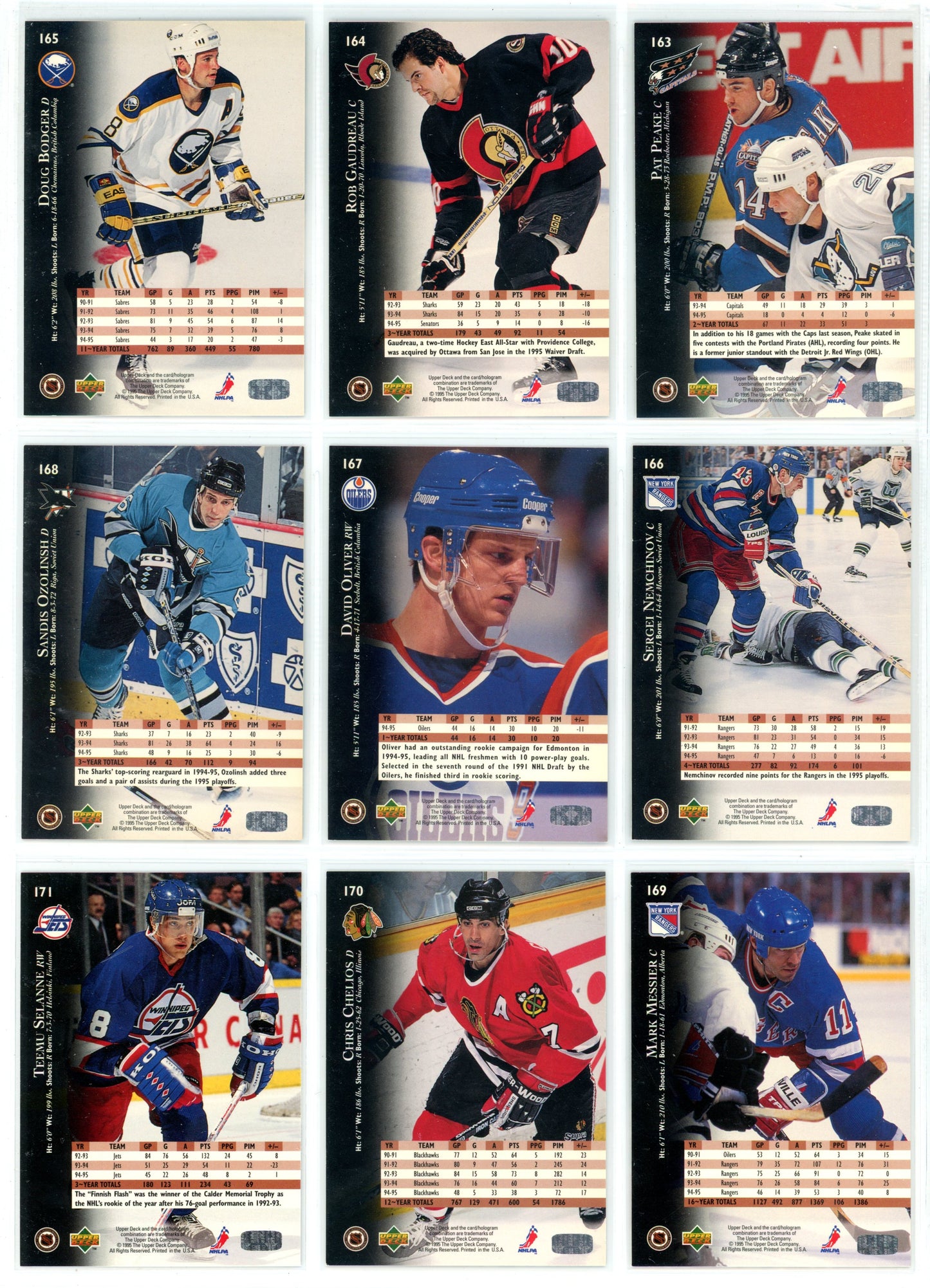 1995/96 Upper Deck Electric Ice Hockey Card Complete Set (570 Cards) Rare!