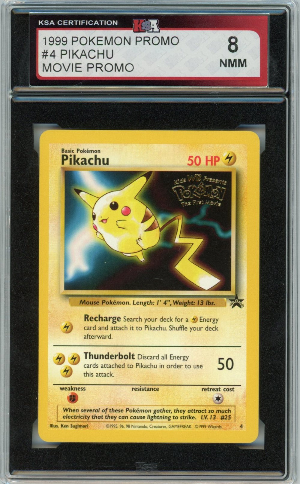 1999 Pokemon Movie Promo Pikachu Graded Card #4 KSA 8