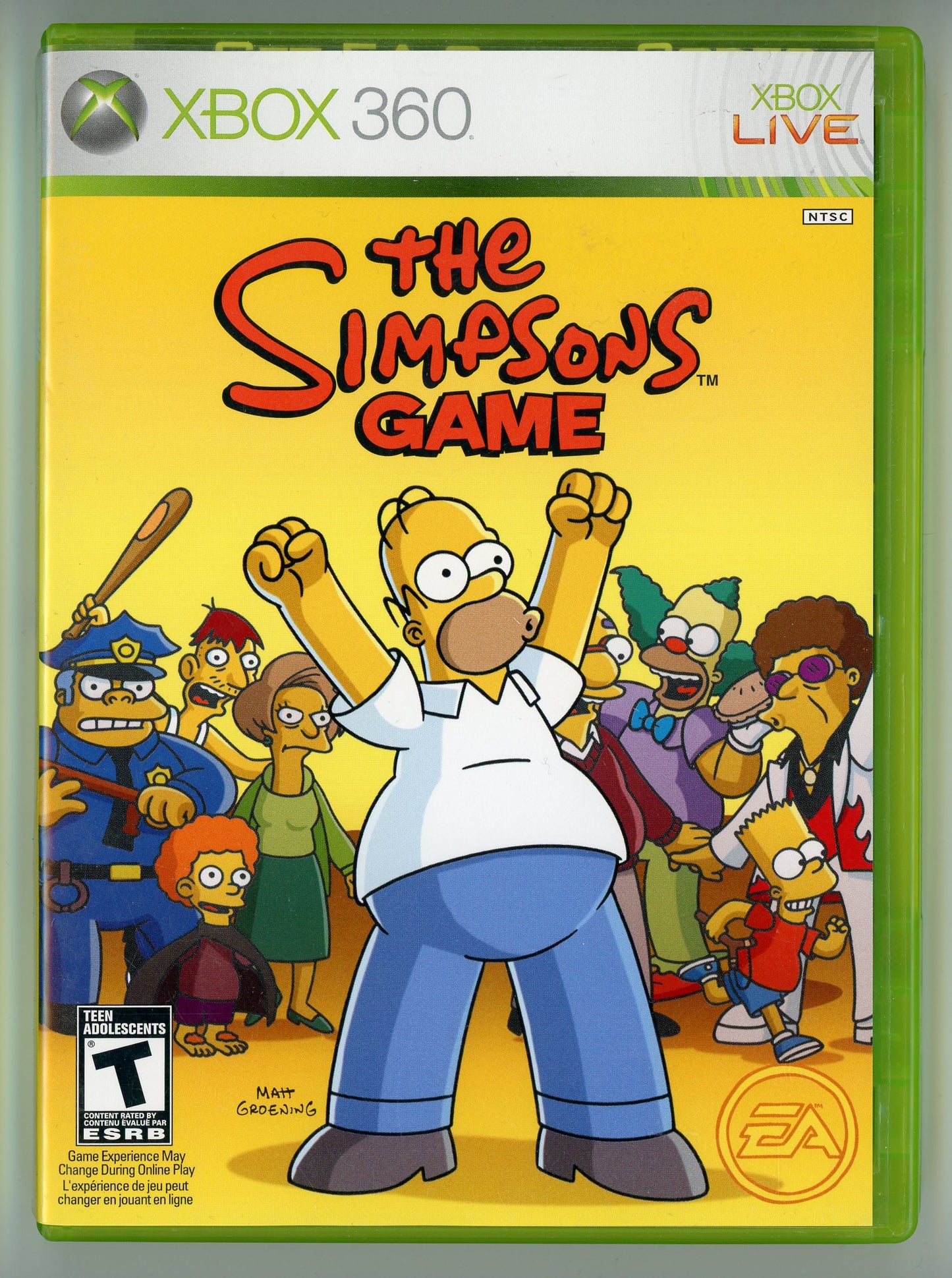 2007 The Simpsons Game Xbox 360 Video Game Disc In Box