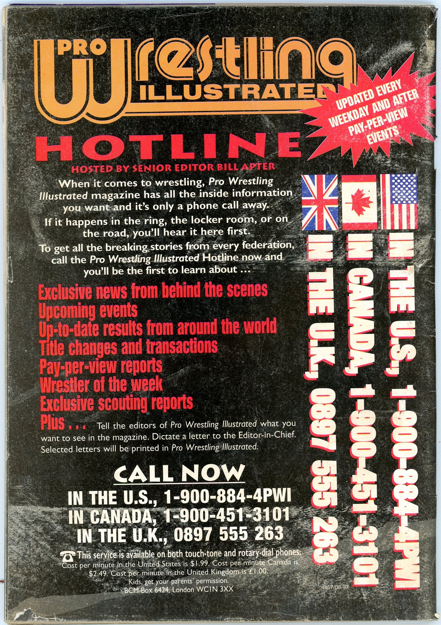 Wrestle America Vintage Wrestling Magazine (Winter 1997) 10 Year Timelines