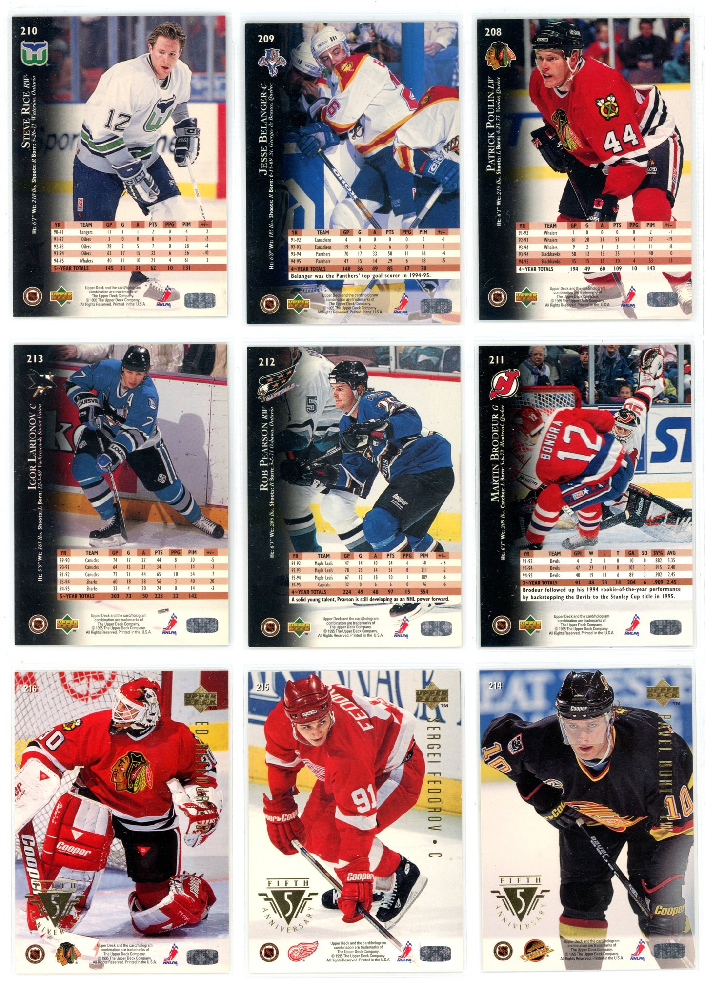 1995/96 Upper Deck Electric Ice Hockey Card Complete Set (570 Cards) Rare!