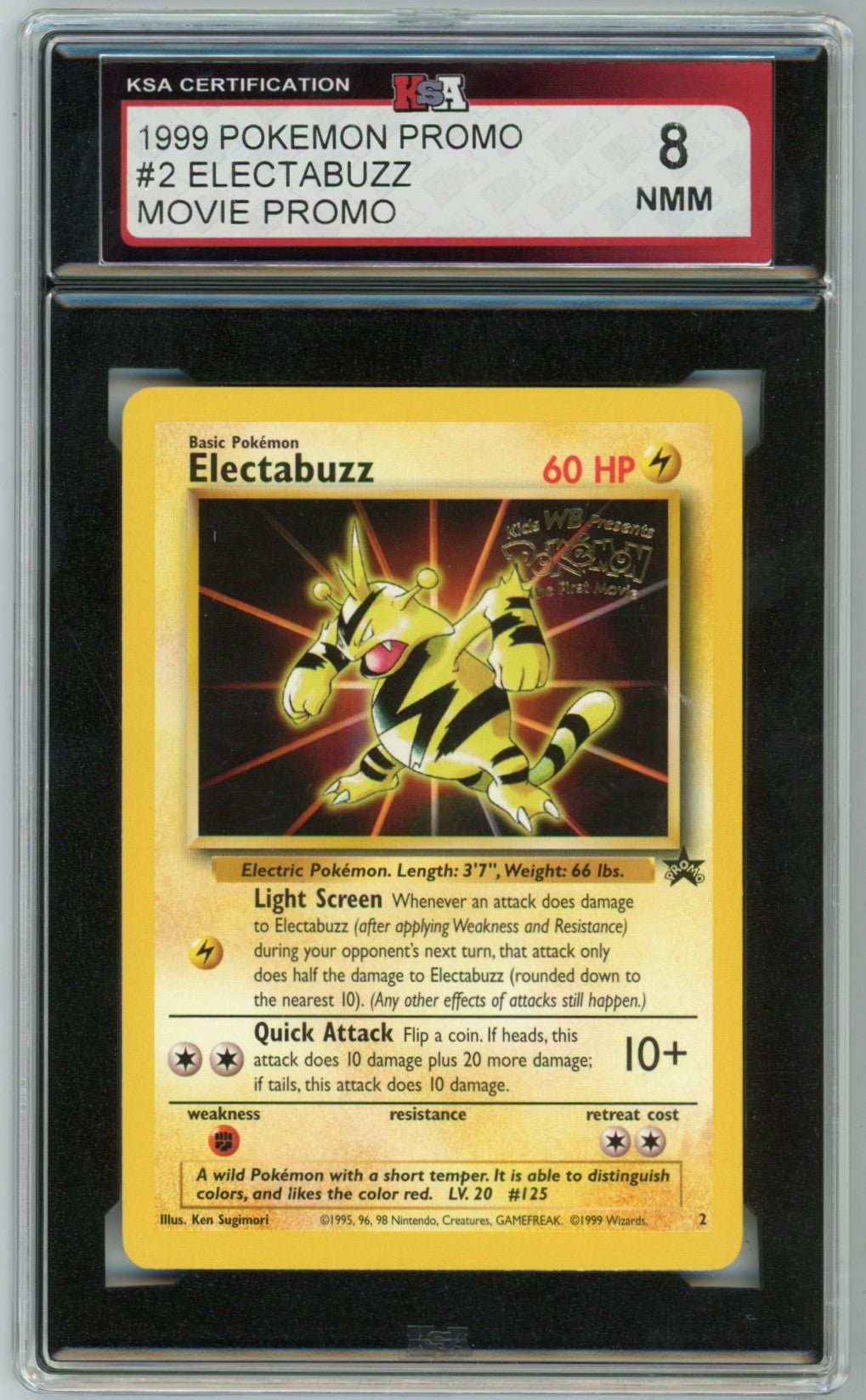 1999 Pokemon Movie Promo Electabuzz Graded Card #2 KSA 8