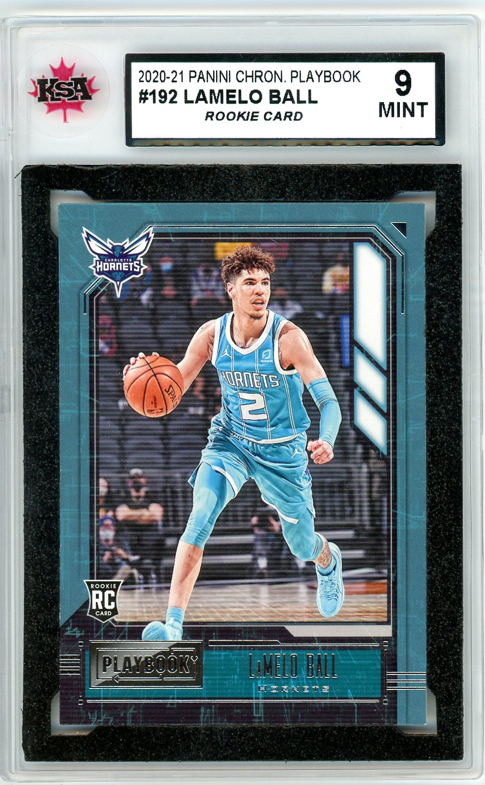 2020/21 Panini Chronicles Playbook Lamelo Ball Graded Rookie Card #192 KSA 9