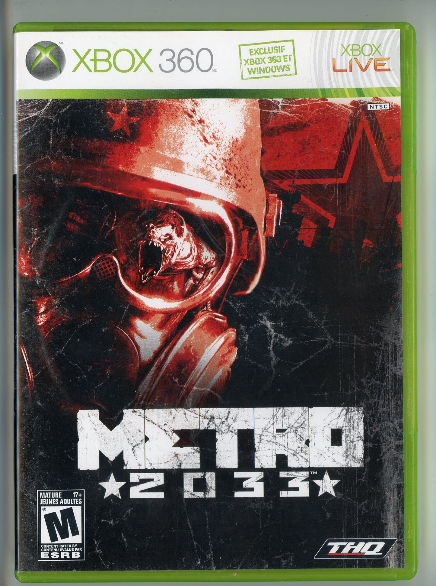 2010 THQ Metro 2033 Xbox 360 Video Game Disc In Box