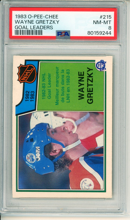 1983 O-Pee-Chee Wayne Gretzky Goal Leaders Card PSA 8