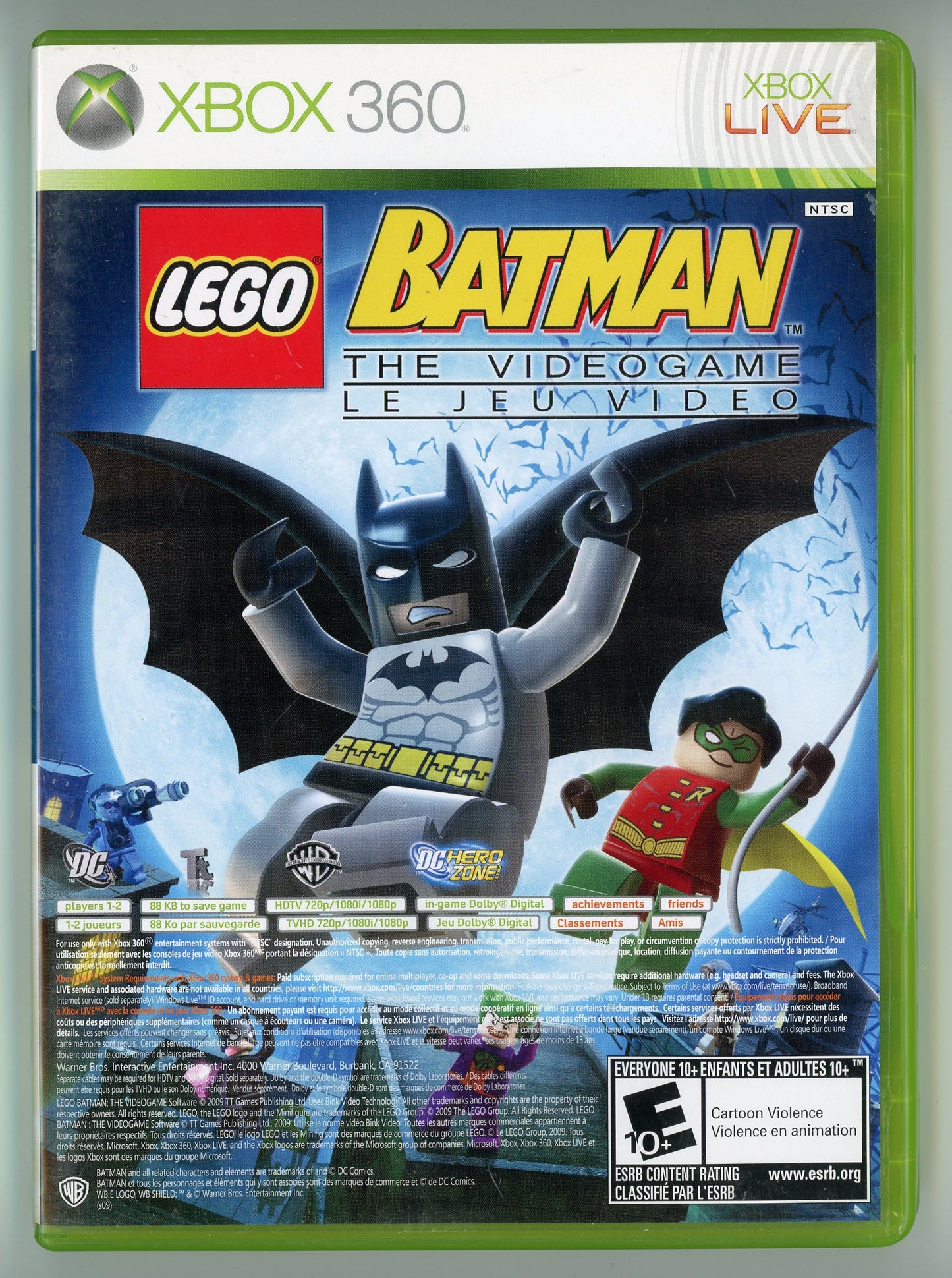 2009 LEGO Batman: The Video Game/Blackrock Studios Pure Xbox 360 Video Game Disc Set In Box