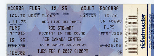 Rod Stewart Vintage Concert Ticket Air Canada Centre (Toronto, 2007)