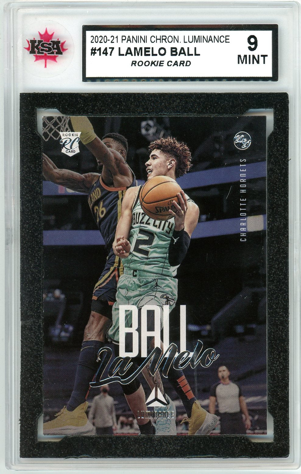 2020/21 Panini Chronicles Luminance Lamelo Ball Graded Rookie Card #147 KSA 9